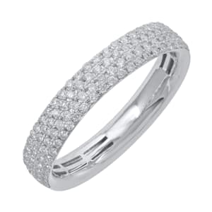 FINEROCK 1/3 Carat Round Diamond Wedding Band Ring in 10K White Gold