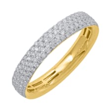 FINEROCK 1/3 Carat Round Diamond Wedding Band Ring in 10K Yellow Gold