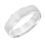 14K White Gold 6MM Flat Edge Brushed Satin Finish Wedding Band by
Brilliant Expressions