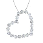 FINEROCK 1/2 Carat Diamond Heart Pendant Necklace in 14K White Gold
(with Silver Chain)