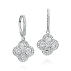 Gumuchian 18kt White Gold And Diamond Small Fleur Earrings With Diamond Leverbacks