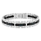 1/6CTW Blue Diamond & Stainless Steel with Black IP Bracelet