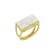 REBL Nova White Magnesite 18K Yellow Gold Over Hypoallergenic Steel Ring