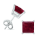 14K White Gold 5MM Square Ruby Earrings