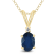 14K Yellow Gold 5x3MM Oval Sapphire and Diamond Pendant