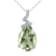 5 Carat Pear Shaped Green Amethyst & Diamond Pendant in 10K White Gold