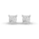 Lab Grown 3/4 Carat Princess Cut Solitaire Diamond Earrings in 14K White Gold