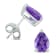 14K White Gold 7x5MM Pear Amethyst Earrings