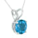 14K White Gold 5MM Round Blue Topaz Pendant