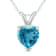 14K White Gold 5MM Heart Blue Topaz Pendant