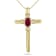 Ruby and Diamond Cross Pendant 10K Yellow Gold