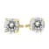 AGS Certified 14K Yellow Gold 3/4 Carat TW Round Diamond Solitaire Stud Earrings