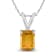 14K White Gold 8x6MM Emerald Shaped Citrine Pendant