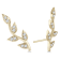 1/5 CTW Genuine Diamond Vine and Leaf Earrings in 14K Yellow Gold