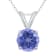 14K White Gold 5MM Round Tanzanite Pendant