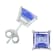 14K White Gold 5MM Square Tanzanite Earrings