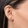 14K White Gold 5MM Square Ruby Earrings