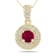 3/4 Carat TW Double Halo Ruby And Diamond Pendant in 10K Yellow Gold