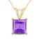 14K Yellow Gold 6MM Square Amethyst Pendant