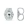 14K White Gold 5MM Square Ruby Earrings