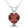 14K White Gold 7MM Heart Garnet Pendant