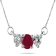 Ruby and Diamond Three Stone Pendant in 14K White Gold