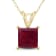 14K Yellow Gold 5MM Square Ruby Pendant