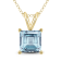 14K Yellow Gold 6MM Square Aquamarine Pendant