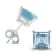 14K White Gold 6MM Square Aquamarine Earrings