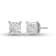 Lab Grown 3/4 Carat Princess Cut Solitaire Diamond Earrings in 14K White Gold