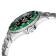 Gevril Men's Wall Street black Dial Green Bezel Stainless Steel Bracelet