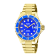 Gevril Men's Wall Street Blue Dial IP Gold Bracelet Watch