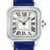 GV2 Milan Women's Silver Dial Dark Blue Leather strap watch