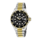 Gevril Men's Wall Street Black Dial Two Tone IP Gold Stainless Steel
Bracelet Watch