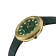 GV2 Arezzo Women's Diamond Watch, Genuine Italian Handmade Green Leather Strap