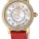 GV2 Womens Marsala Diamond Watch, Genuine Red Saffiano Vegan Leather Strap