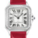 GV2 Milan Women's Silver Dial Bright Red Leather strap watch