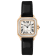GV2 Milan Women's Silver Dial Black Leather strap watch
