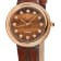 GV2 Arezzo Women's Diamond Watch, Genuine Italian Handmade Brown Leather Strap