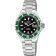 Gevril Men's Wall Street black Dial Green Bezel Stainless Steel Bracelet
