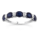 14K White Gold, 1.49ctw Blue Sapphire & 0.10ctw Diamond Ring