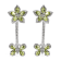 Sterling Silver 2 in 1 Peridot Flower and Butterfly Drop Earrings
