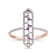 10kt Rose Gold 0.04ctw Amethyst & 0.17ctw Diamond Hexagon Ring