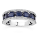 14K White Gold, 3.15ctw Blue Sapphire & 2.29 ctw Diamond Band Ring