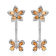 Sterling Silver 2 in 1 Citrine Flower and Butterfly Drop Earrings