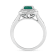 14K White Gold with 1.10 ctw Emerald and Diamond Ring
