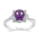 14K White Gold with 0.90 ctw African Amethyst and Diamond Ring