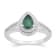 14K White Gold, 0.64ctw  Pear Emerald & 0.23ctw Diamond Split Shank Ring