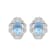 Sterling Silver, Swiss  Blue Topaz & Created White Sapphire Earrings