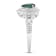 14K White Gold, 0.64ctw  Pear Emerald & 0.23ctw Diamond Split Shank Ring